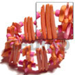 Philippines Coco Bracelets Shell Fashion Coco Bracelets Jewelry Orange Coco Stick & Coco Nuggets W/ Pink 4-5mm Coco Pokalet & Glass Beads Natural Shell Component SFAS5088BR