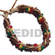 Philippines Coco Bracelets Shell Fashion Jewelry 7-8mm Coco Pklt in Rasta Tone in SFAS5271BR