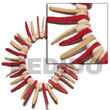 Philippines Coco Bracelets Shell Fashion Coco Bracelets Jewelry Elastic Red/nat. White Coco Indian Stick W/ White Rose Square Cut Alt. Natural Shell Component SFAS940BR