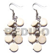 Philippines Coco Earrings Coconut Earrings Shell Fashion Jewelry Dangling 10mm Bleach White Coco Sidedrill SFAS5463ER