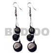 Philippines Coco Earrings Coconut Earrings Shell Fashion Jewelry Dangling 10mm & 15mm Black Coco Sidedrill SFAS5464ER