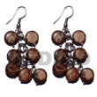 Philippines Coco Earrings Coconut Earrings Shell Fashion Jewelry Dangling 10mm natural Brown Coco Sidedrill SFAS5465ER