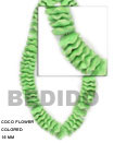 Coco Flower Neon Green Coco Beads Coconut Necklace