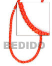 4-5mm Red Orange Coco Coco Beads Coconut Necklace