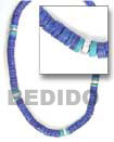 Philippines Coco Necklace Shell Fashion Coco Necklace Jewelry Coco Heishe Navy Blue / Light / Blue / Silver Combination Necklace Natural Shell Component SFAS050NK