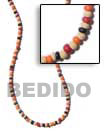 Philippines Coco Necklace Shell Fashion Coco Necklace Jewelry 2-3 Mm Coco Combination Bleach Necklace / Black / Red / Orange Natural Shell Component SFAS071NK