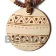 Philippines Coco Pendant Shell Fashion Coco Pendant Jewelry 50mm Round Coco Pendant W/ Aztec Burning Design Natural Shell Component SFAS371P