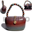 Philippines Acacia Bags Shell Fashion Acacia Bags Jewelry Collectible Handcarved Laminated Acacia Wood Handbag / Rainbow / 7inx5inx3 3/4 In / Handle Ht: 4in. / W/ Black Satin Inner Lining Natural Shell Component SFAS007ACBAG