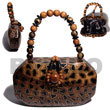 Philippines Acacia Bags Shell Fashion Acacia Bags Jewelry Collectible Handcarved Laminated Acacia Wood Handbag / Chessa Tortoise Natural/black/gold Combi 8inx8inx2.8in / Handle Ht: 4 In. / W/ Black Satin Inner Lining Natural Shell Component SFAS016ACBAG