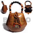 Philippines Acacia Bags Shell Fashion Acacia Bags Jewelry Collectible Handcarved Laminated Acacia Wood Handbag / Jelou Natural 6inx7inx4in / Handle Ht: 3.5in. / W/ Black Satin Inner Lining Natural Shell Component SFAS025ACBAG