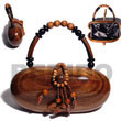 Philippines Acacia Bags Shell Fashion Acacia Bags Jewelry Collectible Handcarved Laminated Acacia Wood Handbag / Capsule Natural 9inx4.5inx3in / Handle Ht: 4 In. / W/ Black Satin Inner Lining Natural Shell Component SFAS026ACBAG
