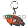 Philippines Philippines Keychain Shell Fashion Keychain Jewelry Fish Handpainted Wooden Keychain 73mmx35mm Natural Shell Component SFAS003KC