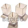 Philippines Gifts Decorative Souvenir Item Giveaways Shell Fashion Gifts Decorative Souvenir Item Jewelry Square Capiz Candle Holder / 3 Sizes ( Set Of 3 ) Natural Shell Component SFAS045GD
