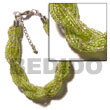 Philippines Glass Beads Bracelets Shell Fashion Glass Beads Bracelets Jewelry 12 Rows Lime Green Twisted Glass Beads Natural Shell Component SFAS1044BR