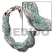 Philippines Glass Beads Bracelets Shell Fashion Glass Beads Bracelets Jewelry 12 Rows Aqua Blue Twisted Glass Beads Natural Shell Component SFAS1046BR