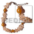 Philippines Bone Bracelets Shell Fashion Bone Horn Bracelets Jewelry Clear Stone Crystals In Brown Tones W/ Horn Amber Beads Natural Shell Component SFAS703BR