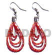 Dangling Looped Red Cut Beads