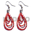 Philippines Glass Beads Earrings Shell Fashion Jewelry Dangling Looped Red Cut Beads SFAS5466ER