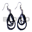 Philippines Glass Beads Earrings Shell Fashion Jewelry Dangling Looped Black Cut Beads SFAS5468ER