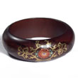 Dark Walnut Tone Wood Hand Painted Bangles