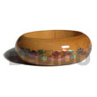 Natural Mahogany Tone Wooden Hand Painted Bangles