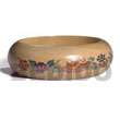 Philippines Hand Painted Bangles Shell Fashion Hand Painted Bangles Jewelry Natural White Wood W/ Clear Protective Topcoat / Embossed Metallic Handpainting / Ht= 25mm / Outer Diameter = 65mm Inner Diameter / 10mm Thickness Maki-e Japanese Art Of Painting Makie Natural Shell Component SFAS425BL