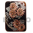 Philippines Hand Painted Pendant Shell Fashion Hand Painted Pendant Jewelry Rectangular 40mm Black Tab W/ Handpainted Design - Floral/embossed Pendants Maki-e Japanese Art Of Painting Makie Natural Shell Component SFAS5273P