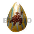 Philippines Hand Painted Pendant Shell Fashion Hand Painted Pendant Jewelry Teardrop 45mm MOP W/ Handpainted Design - Turtle/embossed Pendants Maki-e Japanese Art Of Painting Makie Natural Shell Component SFAS5295P