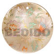 Philippines Hand Painted Pendant Shell Fashion Hand Painted Pendant Jewelry Round 40mm Hammershell W/ Handpainted Design - Floral/embossed Pendants Maki-e Japanese Art Of Painting Makie Natural Shell Component SFAS5309P