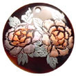Philippines Hand Painted Pendant Shell Fashion Hand Painted Pendant Jewelry Round 40mm Black Tab W/ Handpainted Design - Floral/embossed Pendant Maki-e Japanese Art Of Painting Makie Natural Shell Component SFAS5324P