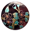 Philippines Hand Painted Pendant Shell Fashion Hand Painted Pendant Jewelry Round 40mm Blacktab W/ Handpainted Design - Floral / Embossed Maki-e Japanese Art Of Painting Makie Natural Shell Component SFAS5909P