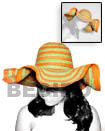 Philippines Philippine Fashion Hats Shell Fashion Hats Jewelry Buri Scallop Hat Col. L. / Orange/bright Green Combi / L33 Natural Shell Component SFAS004HAT