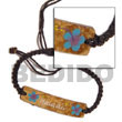 Philippines Macramae Bracelets Shell Fashion Macramae Bracelets Jewelry Macramie Natural Coco Id Bracelet W/ Painted Flower Design Natural Shell Component SFAS5064BR