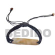 Philippines Macramae Bracelets Shell Fashion Jewelry Black Macrame MOP Shell Id Bracelet SFAS5264BR