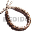 Philippines Macramae Bracelets Shell Fashion Jewelry Mahogany Cylinder Beads in Macrame Beige Wax SFAS5266BR