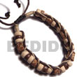 Philippines Macramae Bracelets Shell Fashion Jewelry 7-8mm Coco Pokalet and Mahogany Cylinder Beads SFAS5267BR