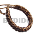 Philippines Macramae Bracelets Shell Fashion Jewelry Palmwood Cylinder Wood Beads in Macrame Beige SFAS5268BR