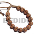 Philippines Macramae Bracelets Shell Fashion Jewelry Palmwood Round Wood Beads in Macrame Beige SFAS5269BR