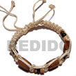 Philippines Macramae Bracelets Shell Fashion Jewelry Tube Wood Beads in Macrame Satin Cord SFAS5286BR