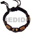 Philippines Macramae Bracelets Shell Fashion Jewelry Tube Wood Beads in Macrame Satin Cord SFAS5287BR