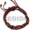 Philippines Macramae Bracelets Shell Fashion Jewelry Tube Wood Beads in Macrame Satin Cord SFAS5288BR