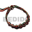 Philippines Macramae Bracelets Shell Fashion Jewelry Round Wood Beads in Macrame Rasta Tones SFAS5289BR