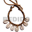 Philippines Macramae Bracelets Shell Fashion Jewelry Sigay Shells in Braided Wax Cord SFAS5290BR