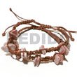 Adjustable Fashion Macrame Bracelets Pair Shell