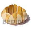 Philippines Wooden Bangles Shell Fashion Wooden Bangles Jewelry Nangka And White Wood Elastic Bangle Natural Shell Component SFAS023BL