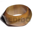 Twisted Natural Wood Chunky Bangle Mustard Tone