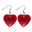 35mm Heart Red Horn Bone Horn Earrings