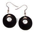 40mm Round Black Horn Bone Horn Earrings