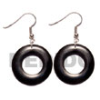 Philippines Horn Earrings Shell Fashion Jewelry Dangling 35mm Ring Black Horn SFAS5340ER