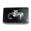 Philippines Enlayed Shell Wooden Jewelry Box Shell Fashion Jewelry Box Jewelry Wooden Jewelry Box W/ Inlaid Seahorse Design/black Top/medium - Size L=2.75 In. W= 1.8 In. Ht= 1.5 Natural Shell Component SFAS002JB